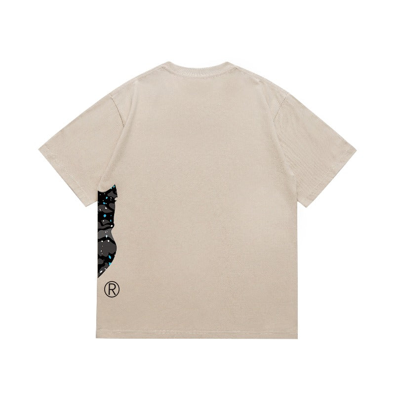 Bathing Shark and ape head print T Shirts NextBlock