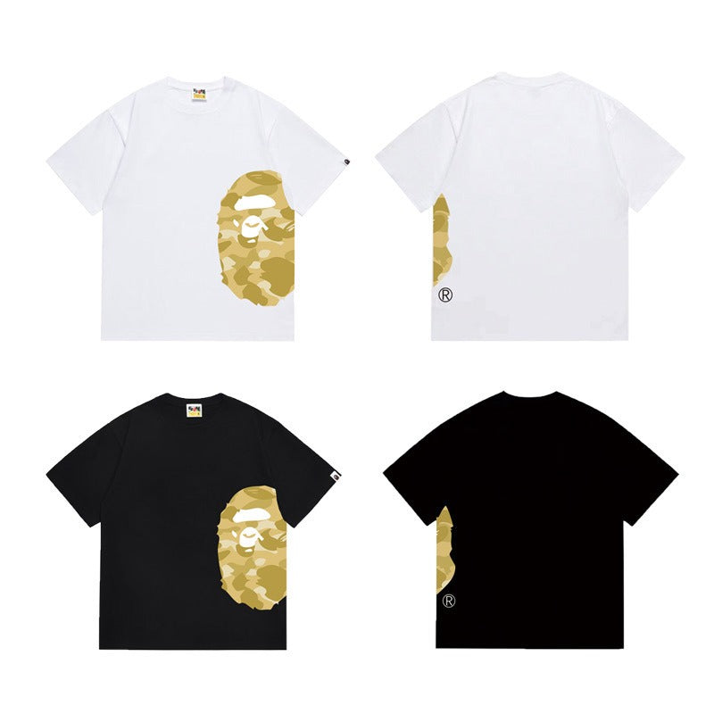 Bathing Shark and ape head print T Shirts NextBlock