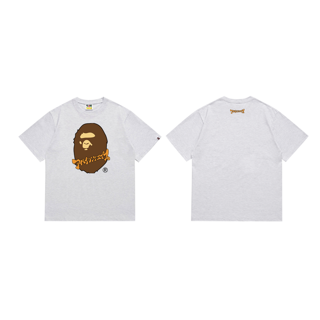 Bathing Shark and ape head print T-Shirt NextBlock