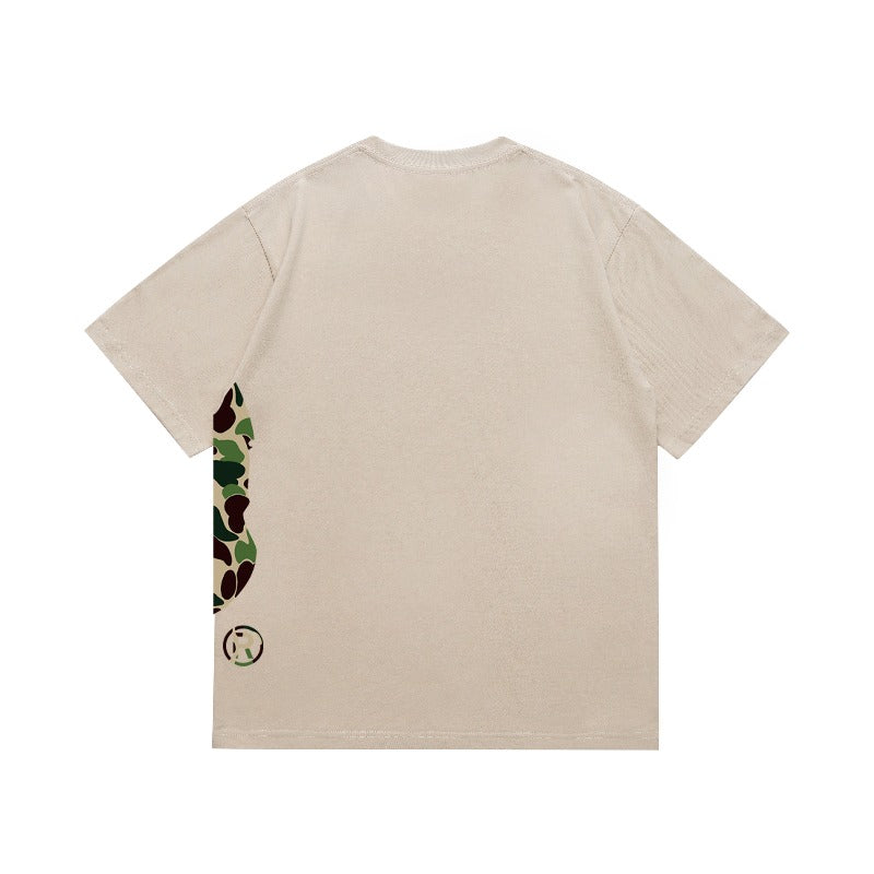Bathing Shark and ape head print T Shirts NextBlock