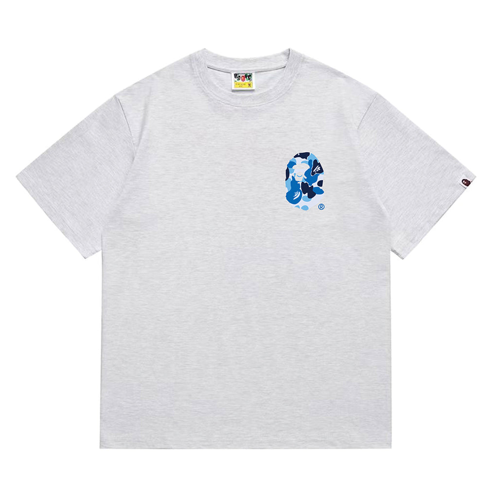 Bathing Shark and ape head print T-Shirt NextBlock