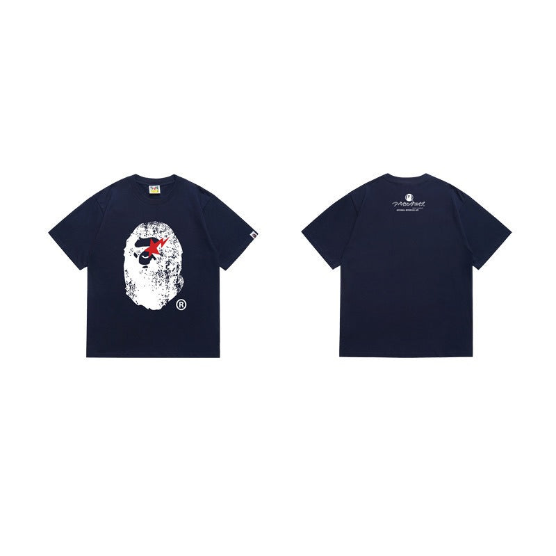 Bathing Shark and ape head print T Shirts NextBlock