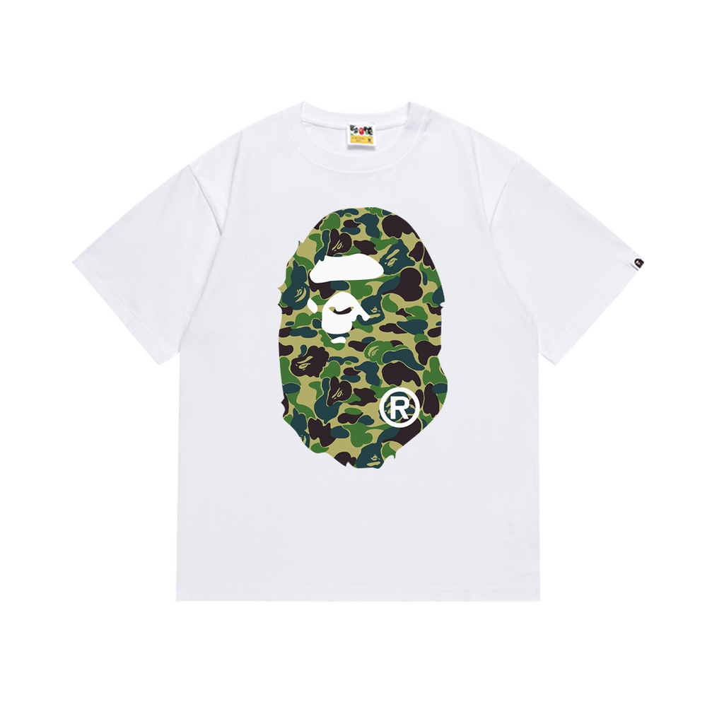 Bathing Shark and ape head print T-Shirt NextBlock