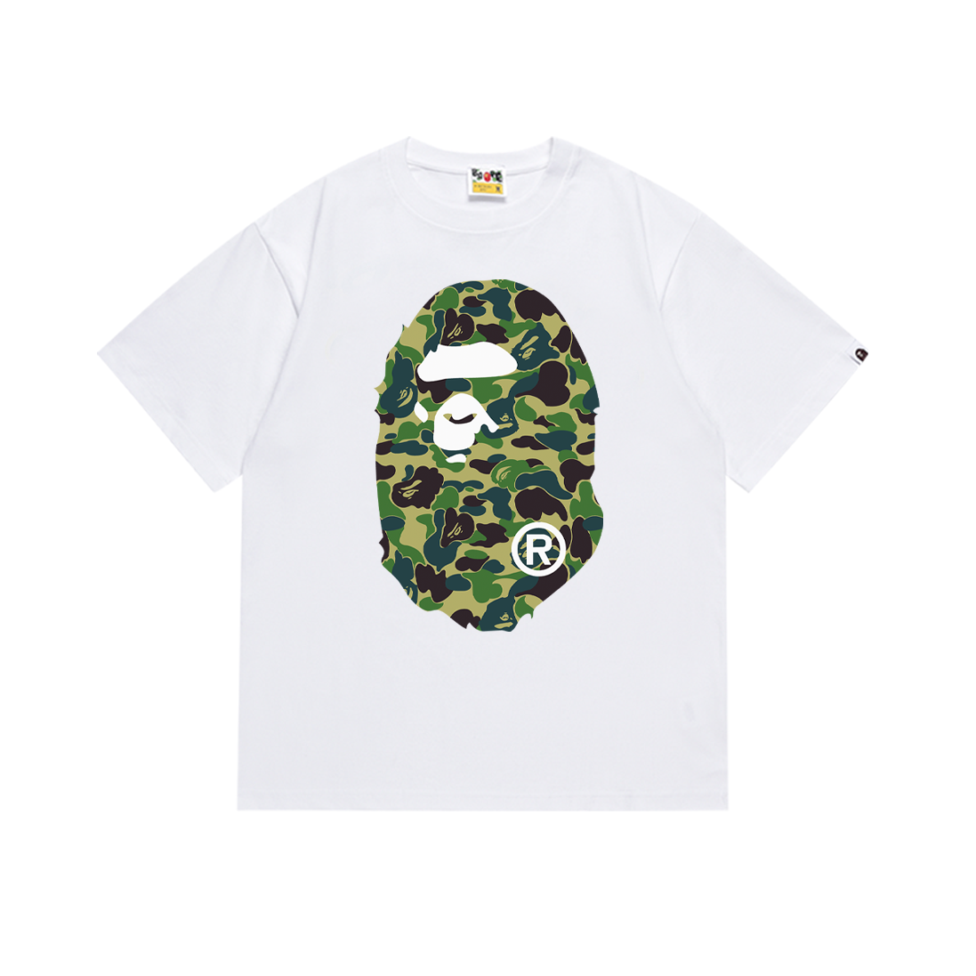 Bathing Shark and ape head print T-Shirt NextBlock