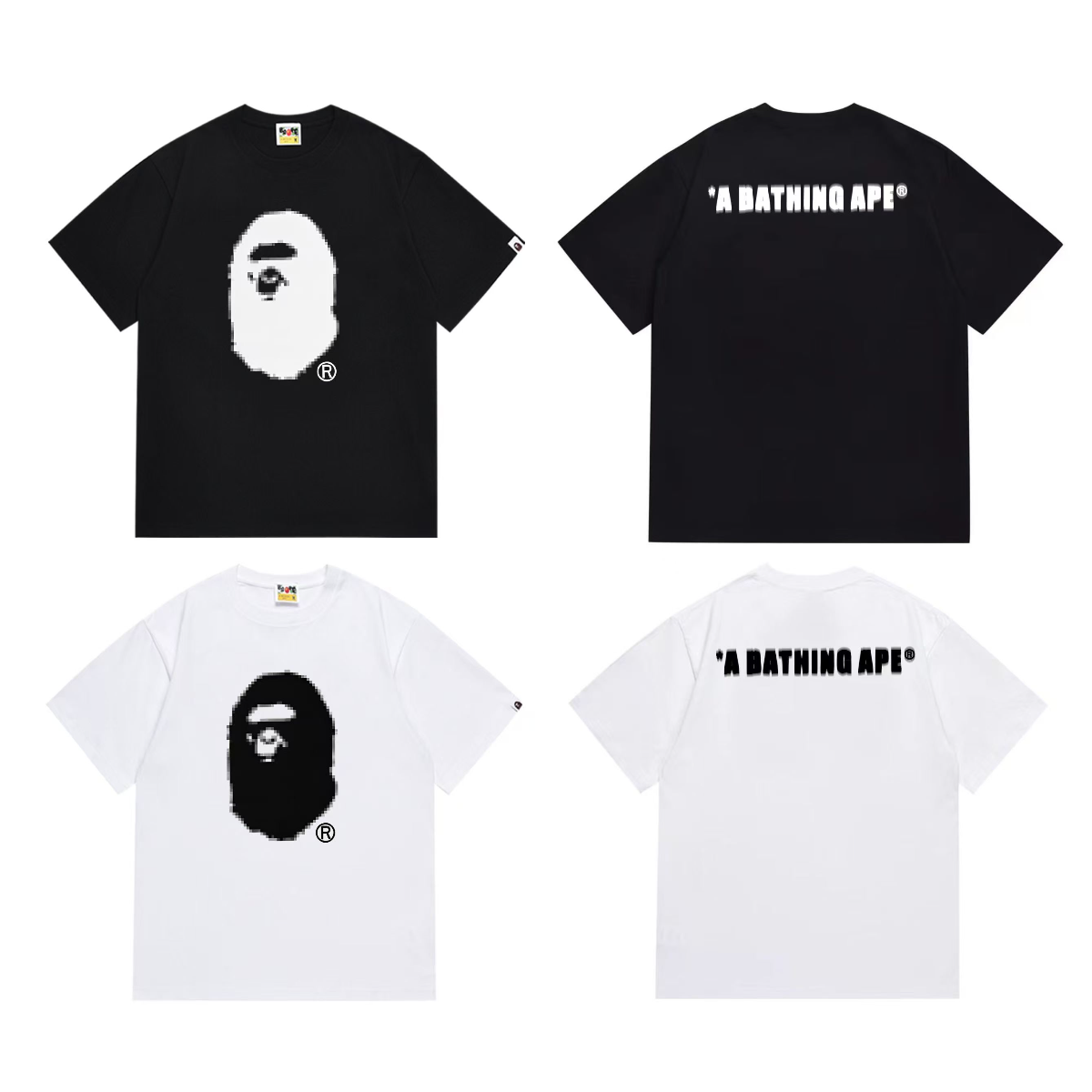 Bathing Shark and ape head print T-Shirt NextBlock
