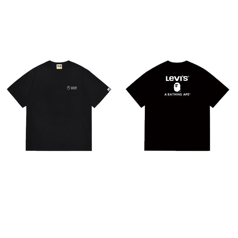 Bathing Shark and ape head print T Shirts NextBlock