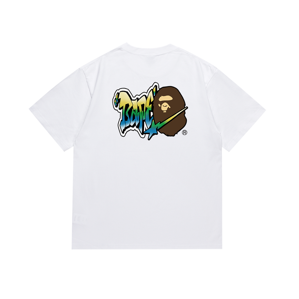 Bathing Shark and ape head print T Shirts NextBlock