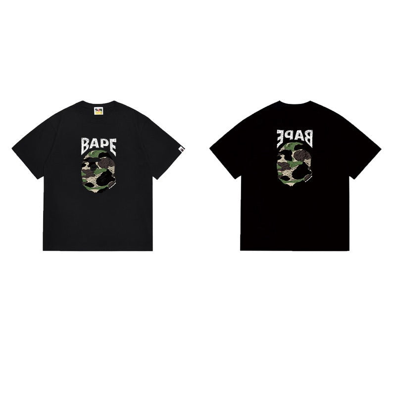 Bathing Shark and ape head print T Shirts NextBlock