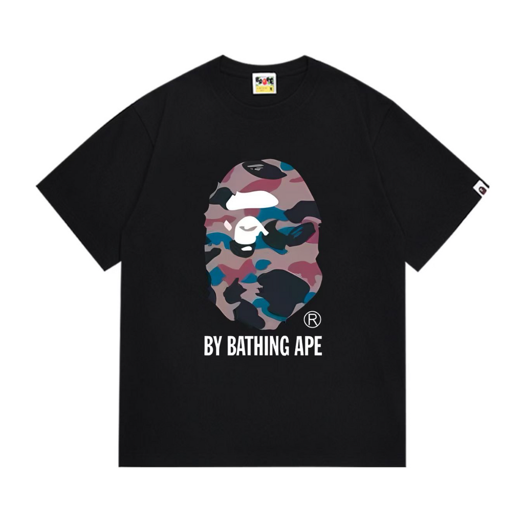 Bathing Shark and ape head print T-Shirt NextBlock