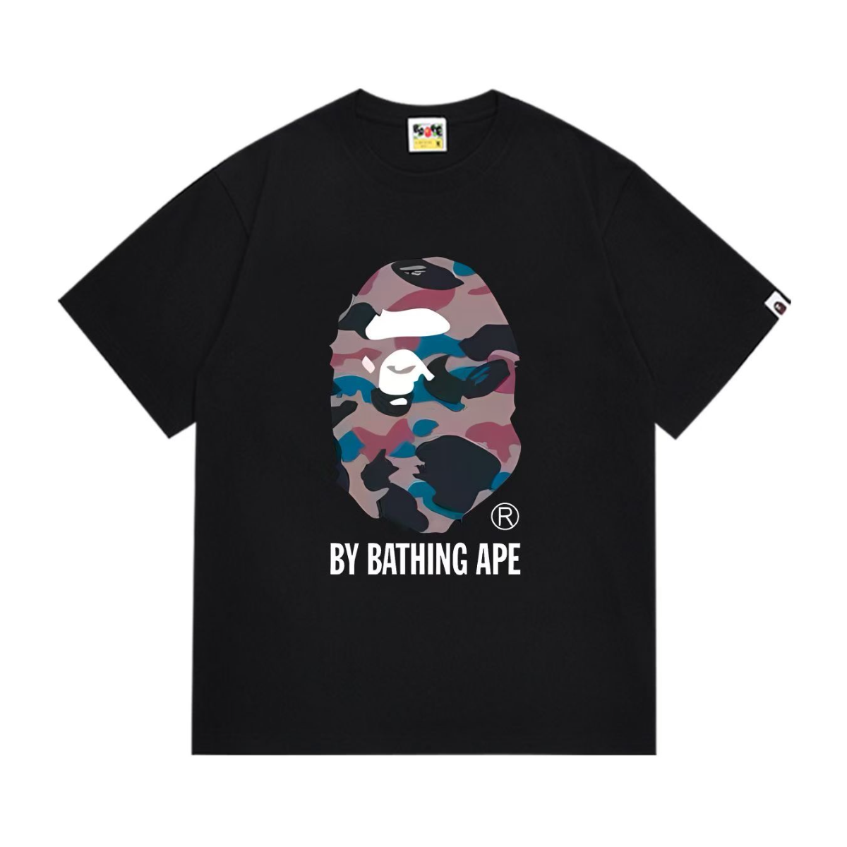 Bathing Shark and ape head print T-Shirt NextBlock