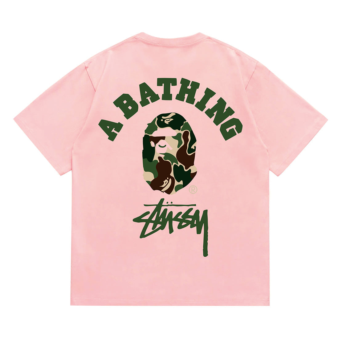 Bathing Shark and ape head print T-Shirt NextBlock