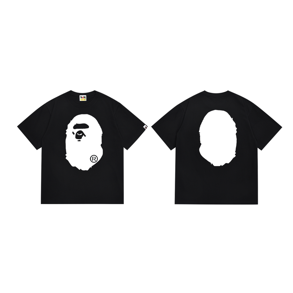 Bathing Shark and ape head print T-Shirt NextBlock