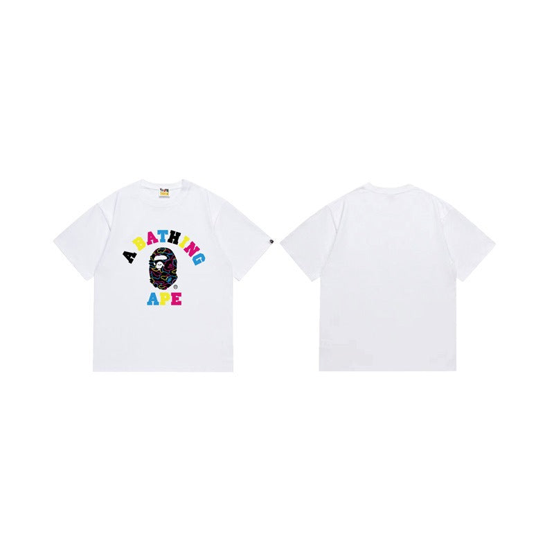 Bathing Shark and ape head print T Shirts NextBlock