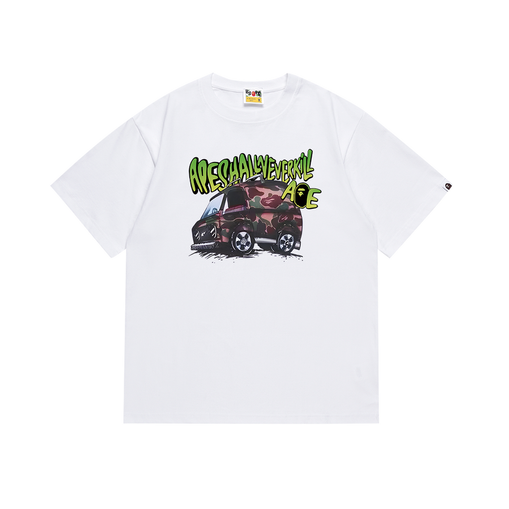 Bathing Shark and ape head print T Shirts NextBlock