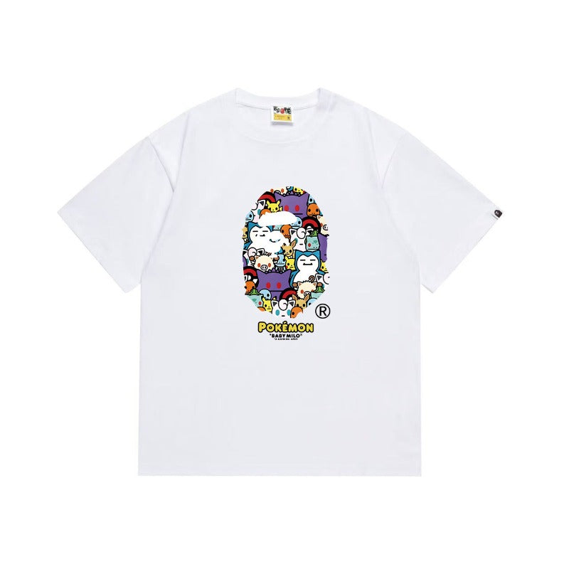 Bathing Shark and ape head print T Shirts NextBlock