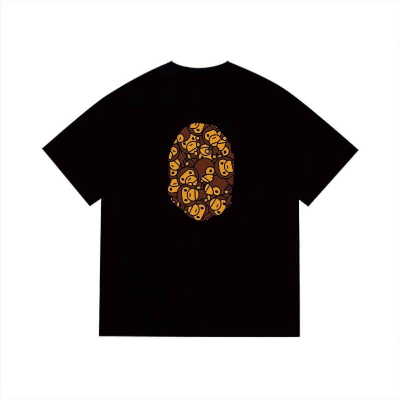 Bathing Shark and ape head print T Shirts NextBlock