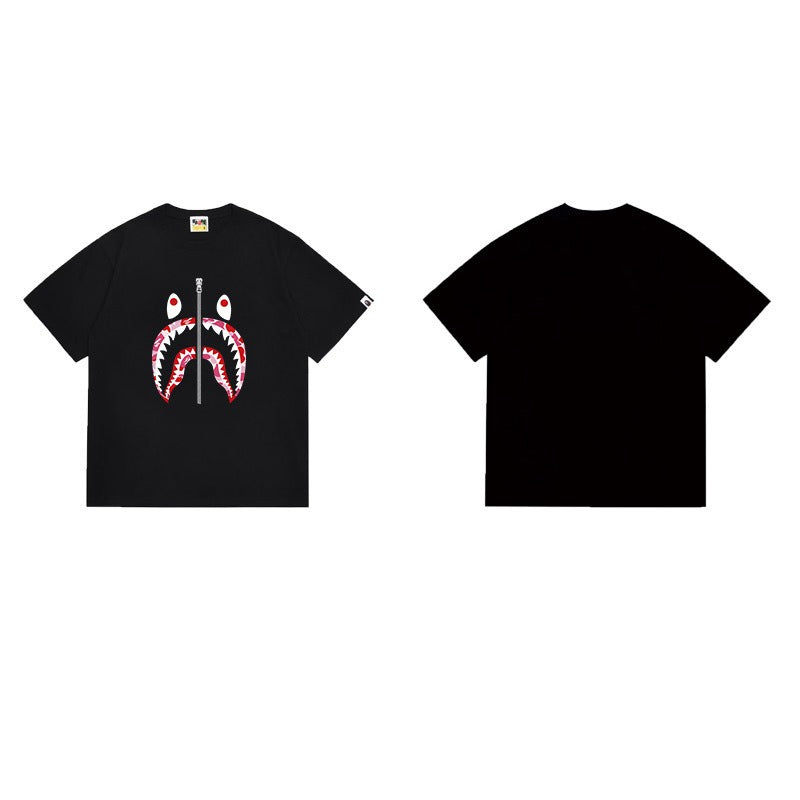 Bathing Shark and ape head print T Shirts NextBlock