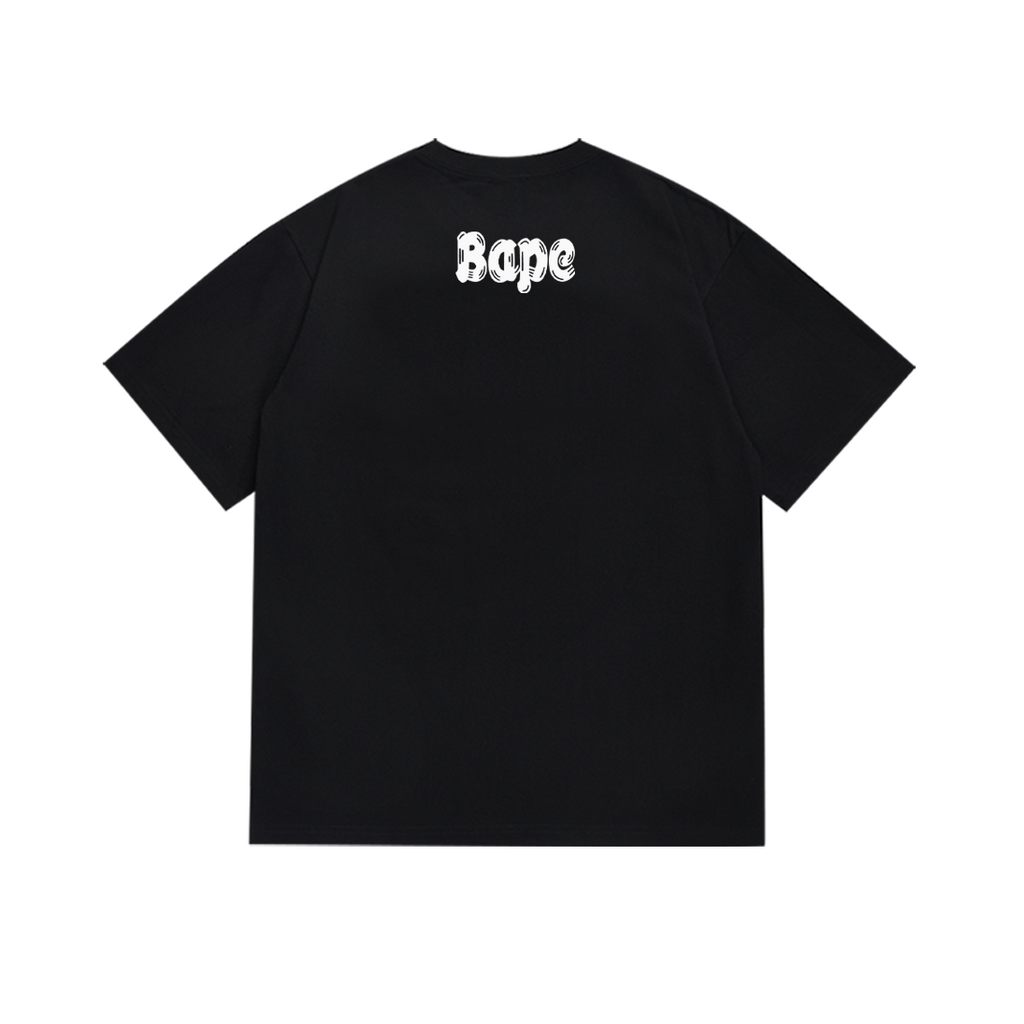 Bathing Shark and ape head print T-Shirt NextBlock