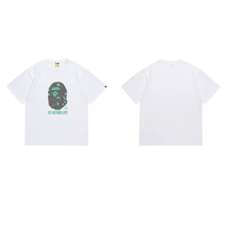 Bathing Shark and ape head print T Shirts NextBlock