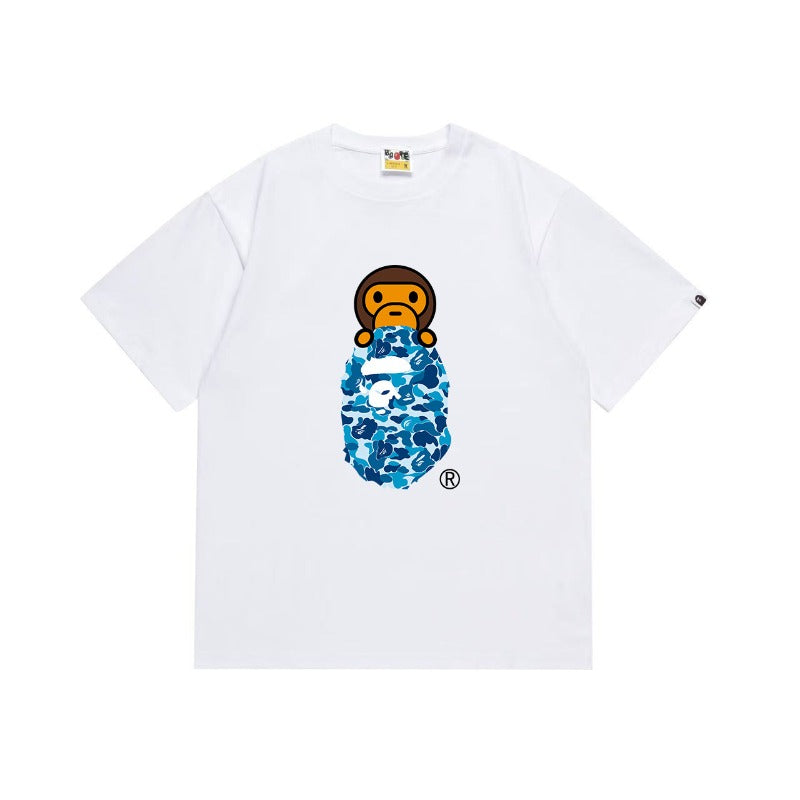 Bathing Shark and ape head print T Shirts NextBlock