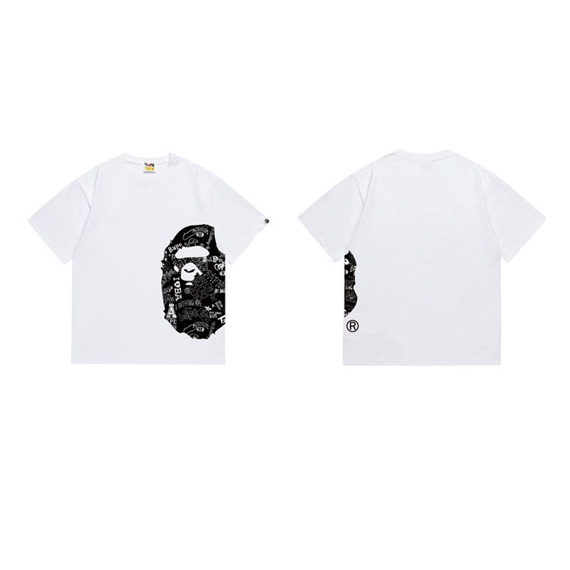 Bathing Shark and ape head print T Shirts NextBlock