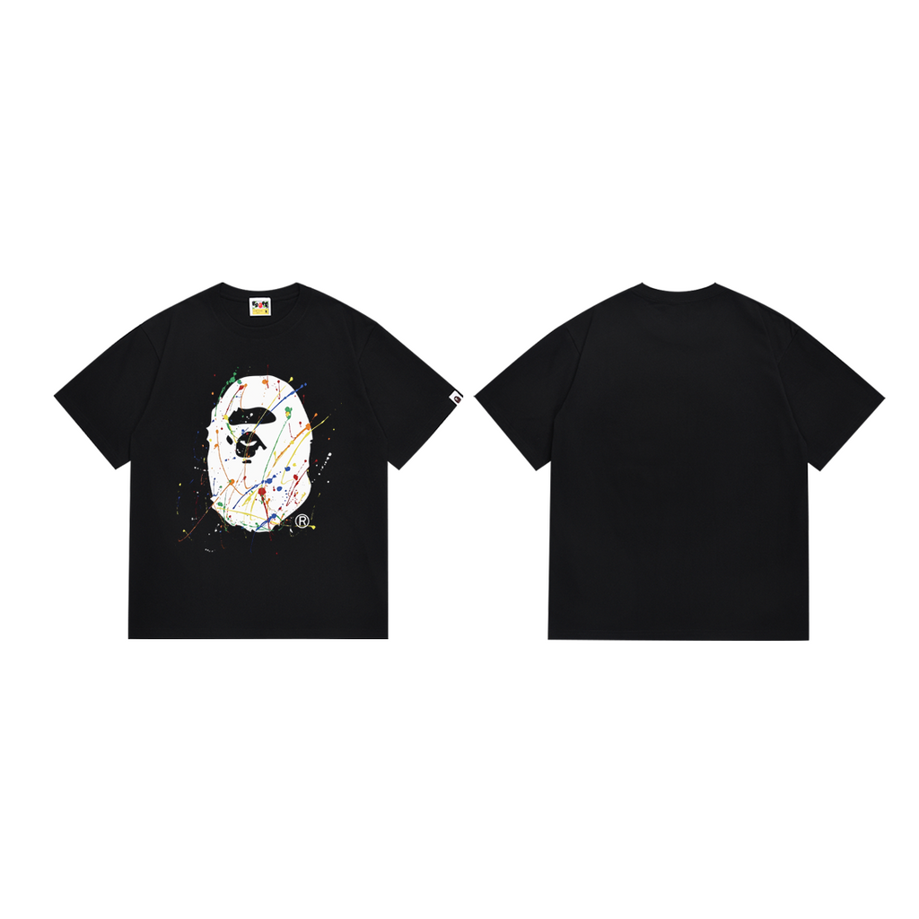 Bathing Shark and ape head print T-Shirt NextBlock