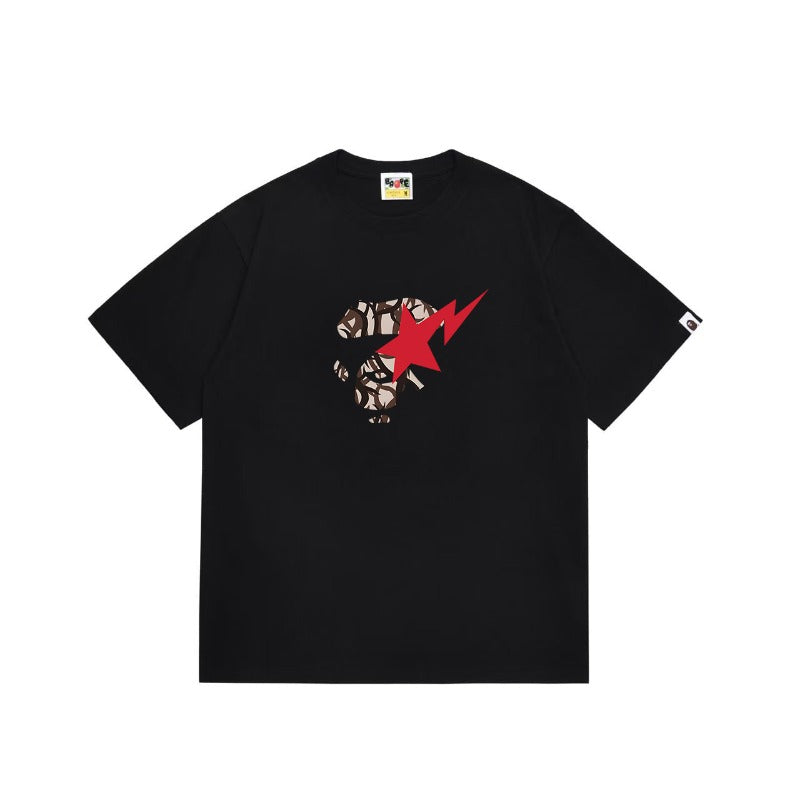 Bathing Shark and ape head print T Shirts NextBlock