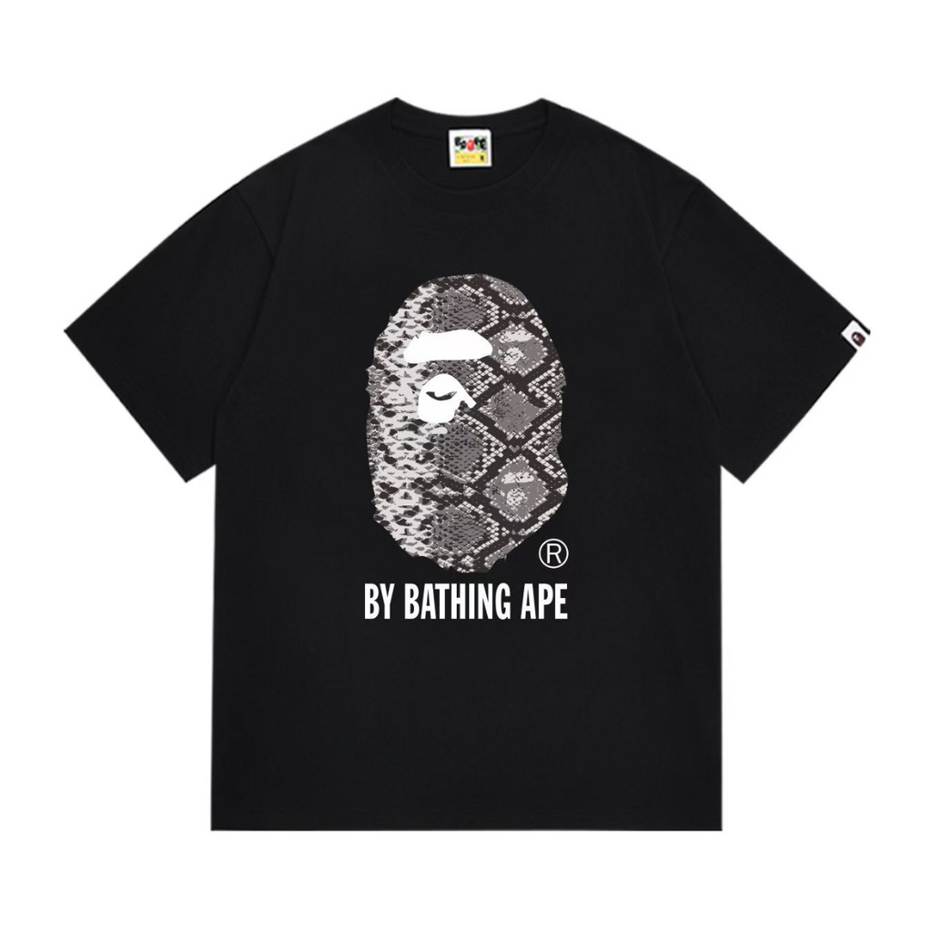 Bathing Shark and ape head print T-Shirt NextBlock