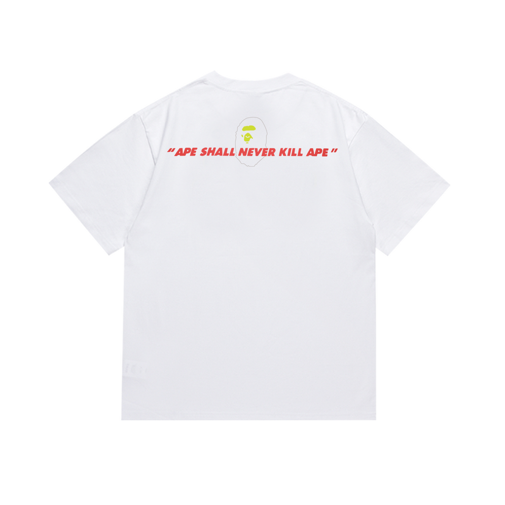 Bathing Shark and ape head print T-Shirt NextBlock