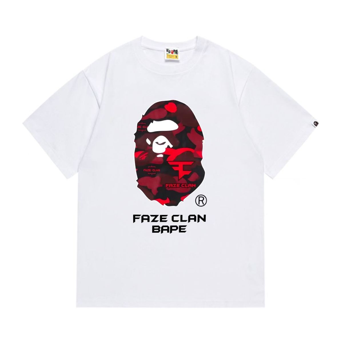 Bathing Shark and ape head print T-Shirt NextBlock