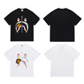Bathing Shark and ape head print T-Shirt NextBlock