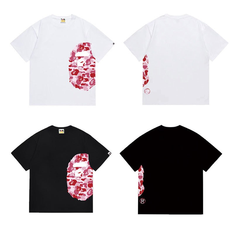 Bathing Shark and ape head print T Shirts NextBlock