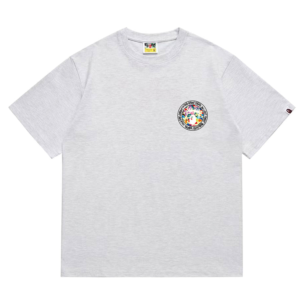 Bathing Shark and ape head print T-Shirt NextBlock