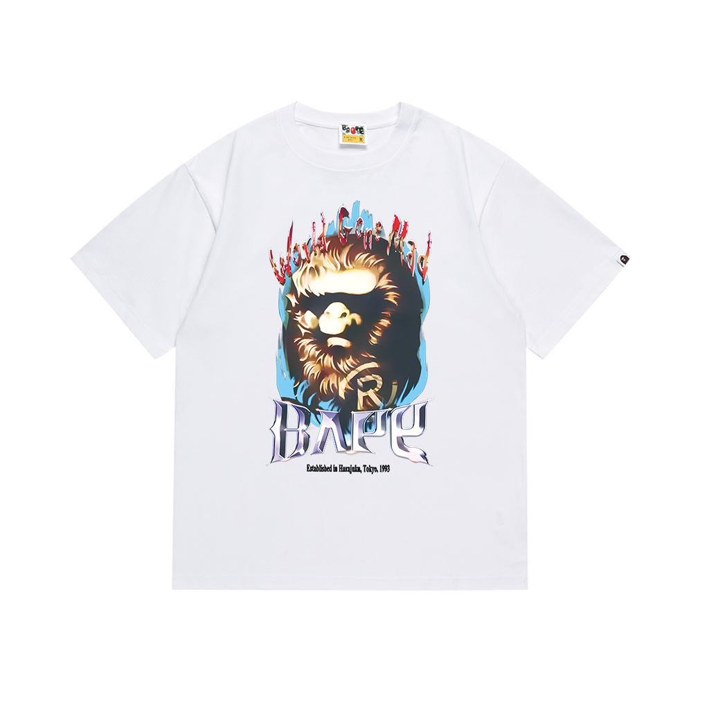 Bathing Shark and ape head print T Shirts NextBlock
