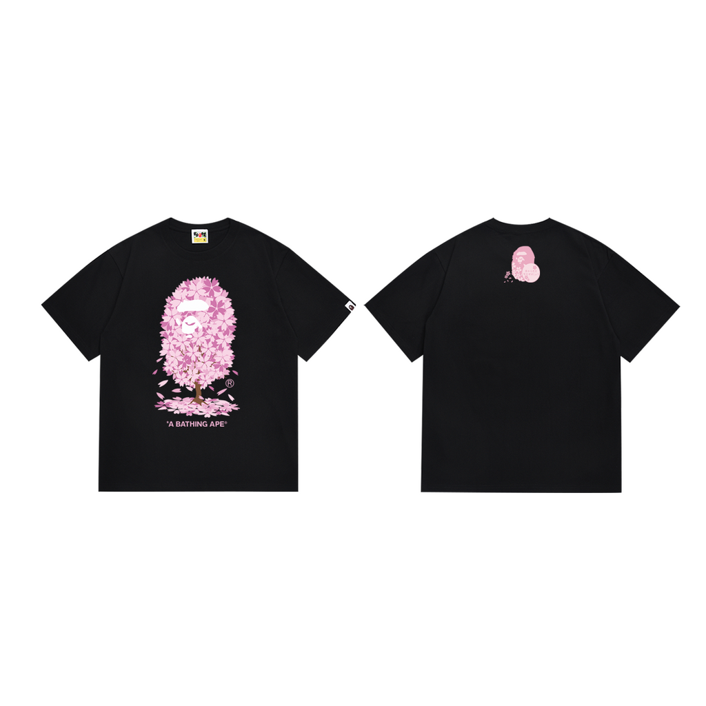 Bathing Shark and ape head print T-Shirt NextBlock