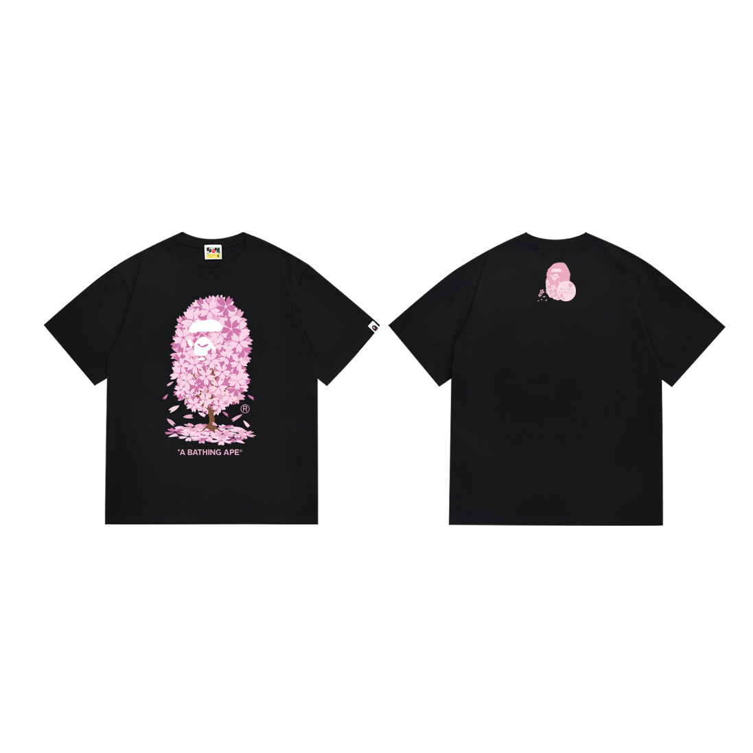 Bathing Shark and ape head print T-Shirt NextBlock
