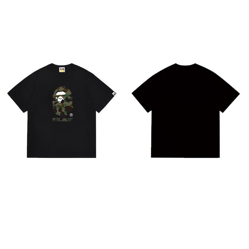 Bathing Shark and ape head print T Shirts NextBlock