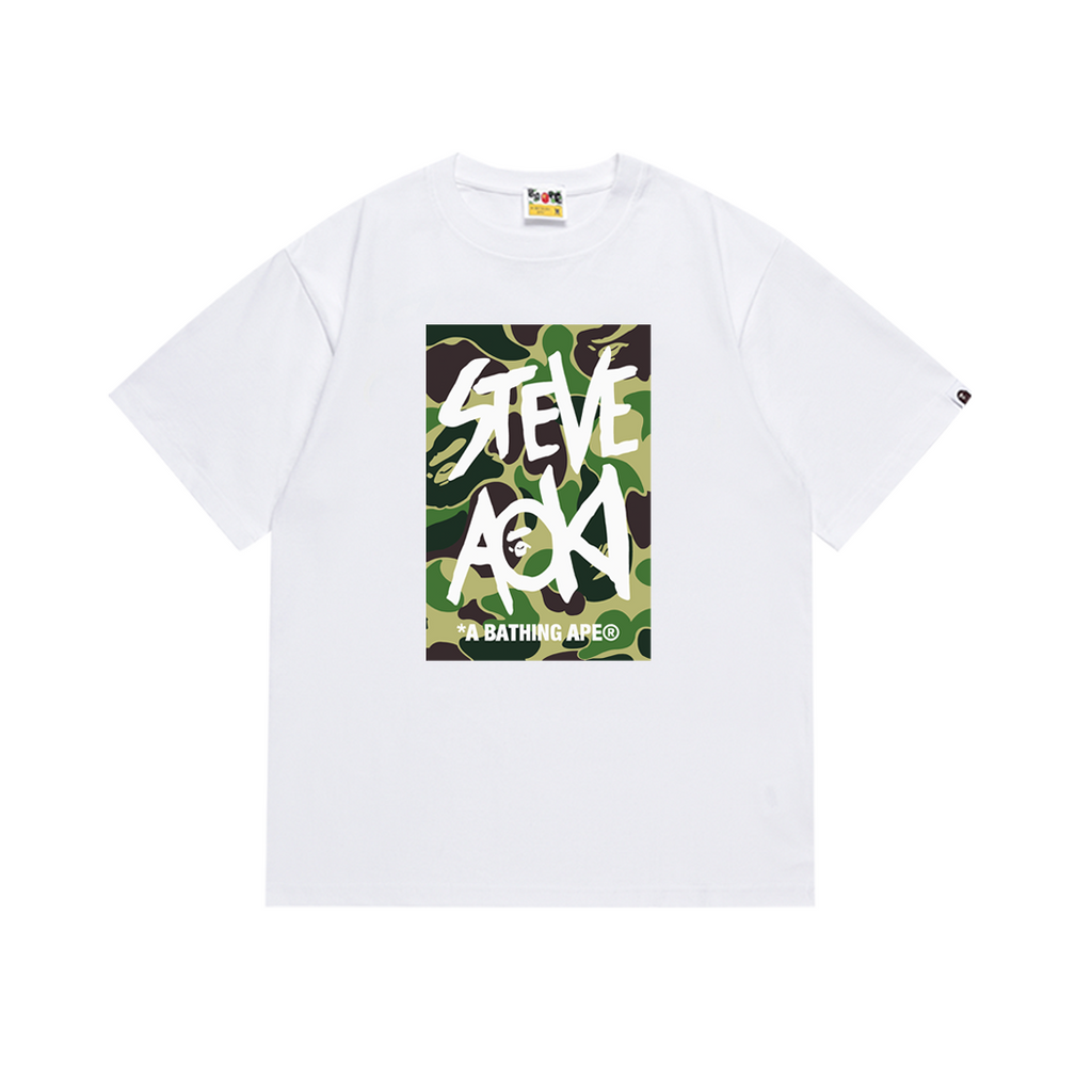Bathing Shark and ape head print T-Shirt NextBlock