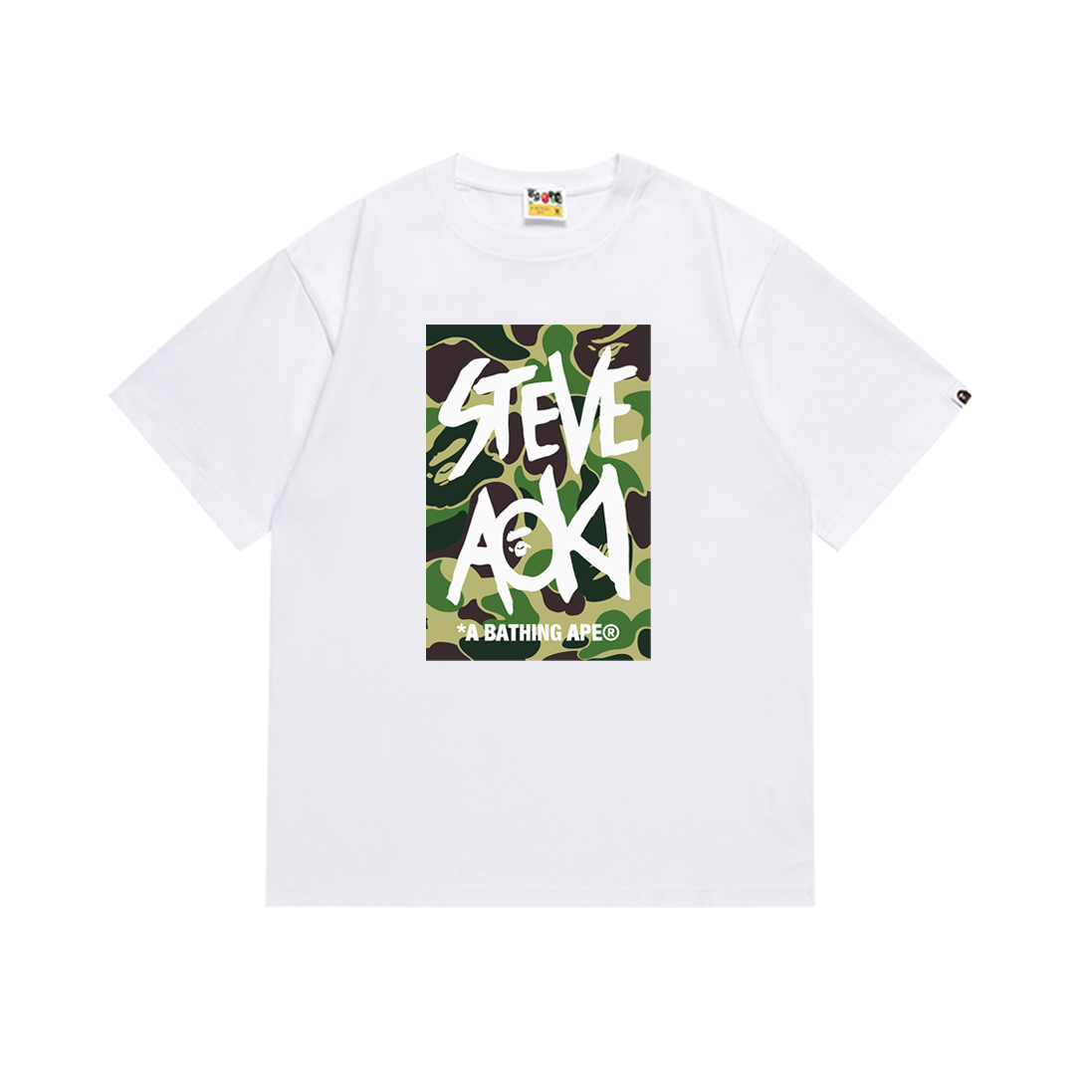 Bathing Shark and ape head print T-Shirt NextBlock