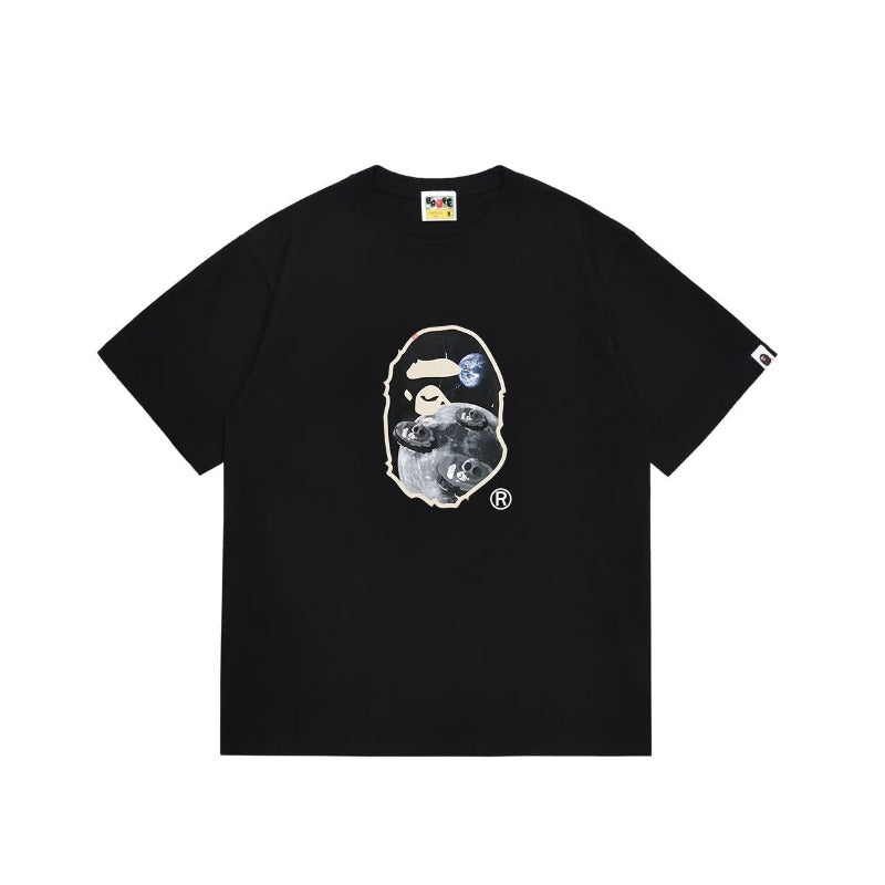 Bathing Shark and ape head print T Shirts NextBlock