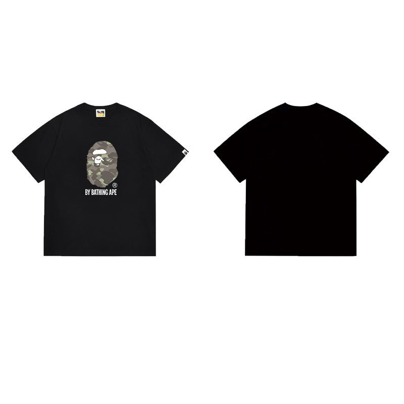 Bathing Shark and ape head print T Shirts NextBlock