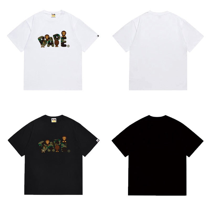 Bathing Shark and ape head print T Shirts NextBlock