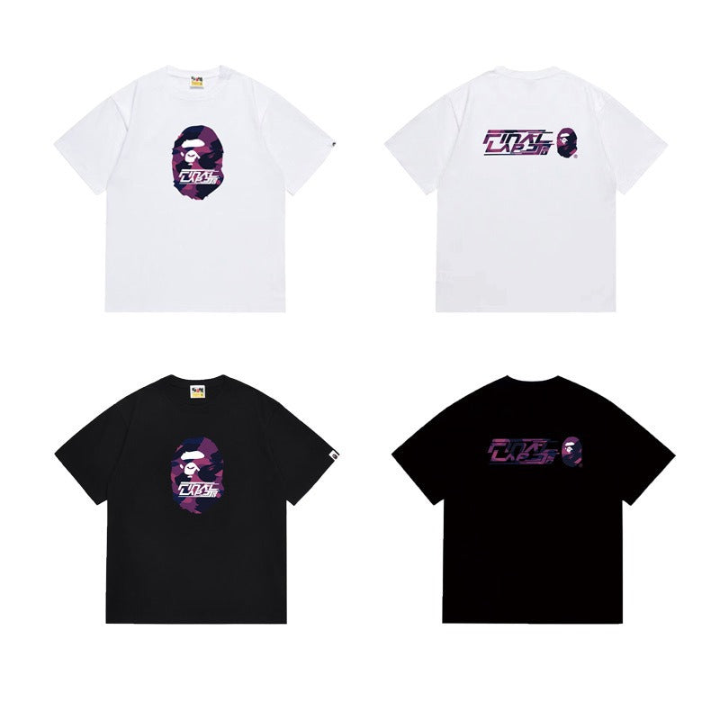 Bathing Shark and ape head print T Shirts NextBlock