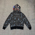 Bathing Shark and ape head print Hoodie NextBlock