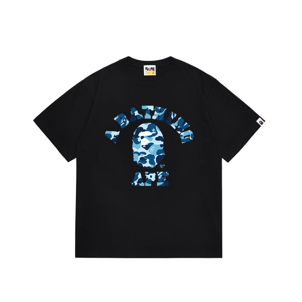 Bathing Shark and ape head print T-Shirt NextBlock