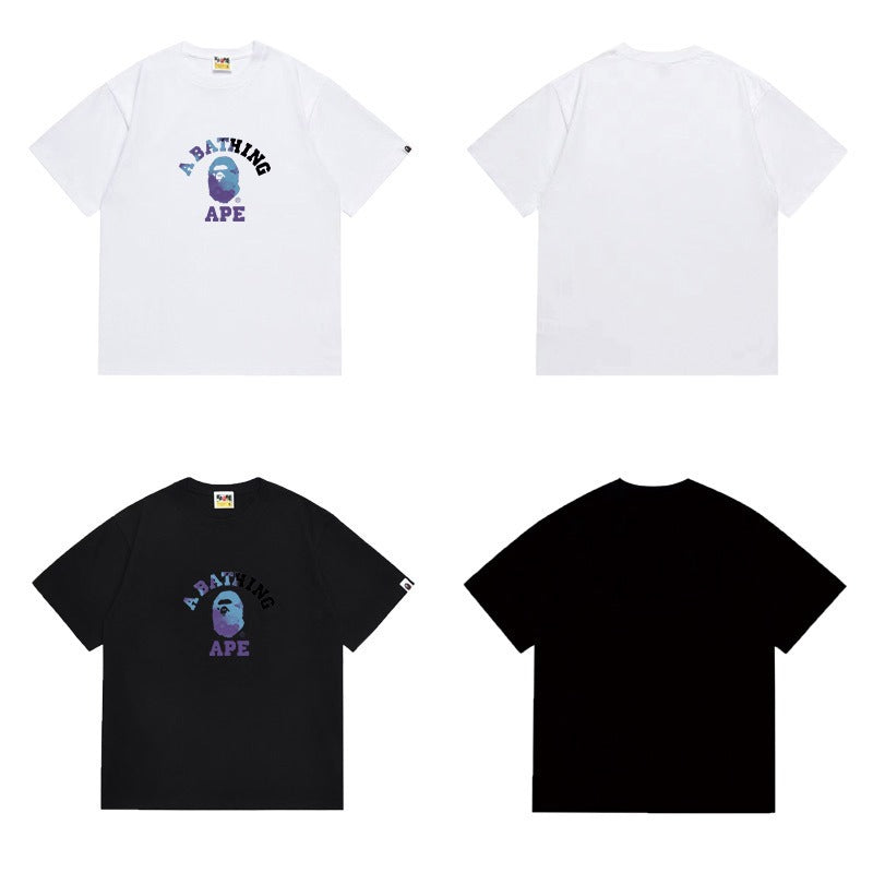 Bathing Shark and ape head print T Shirts NextBlock