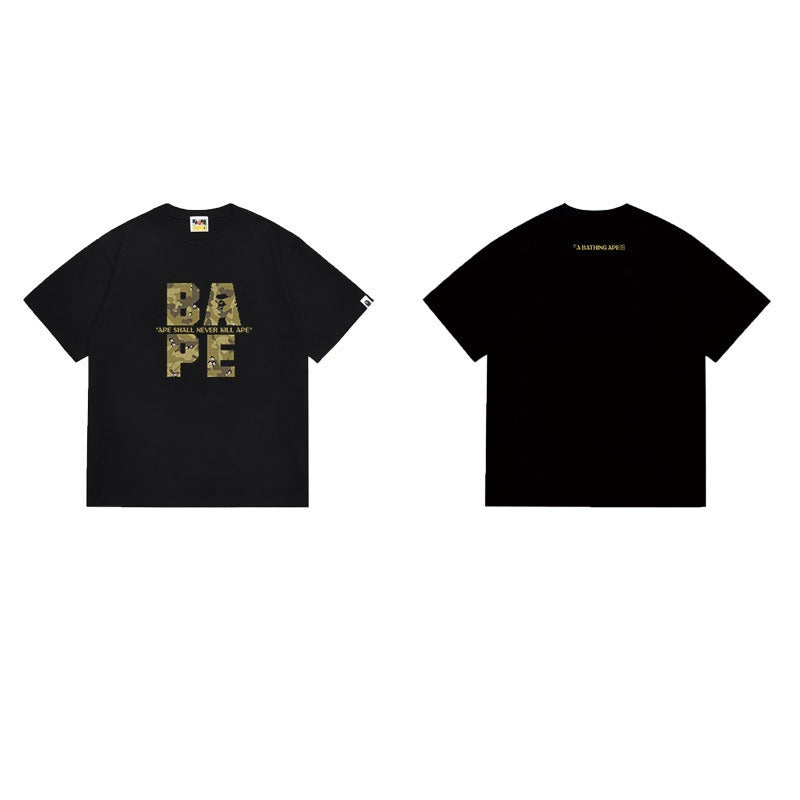 Bathing Shark and ape head print T Shirts NextBlock