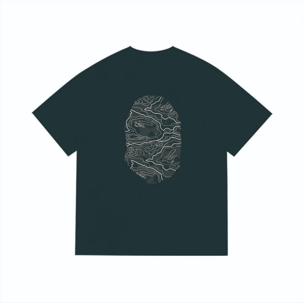 Bathing Shark and ape head print T-Shirt NextBlock