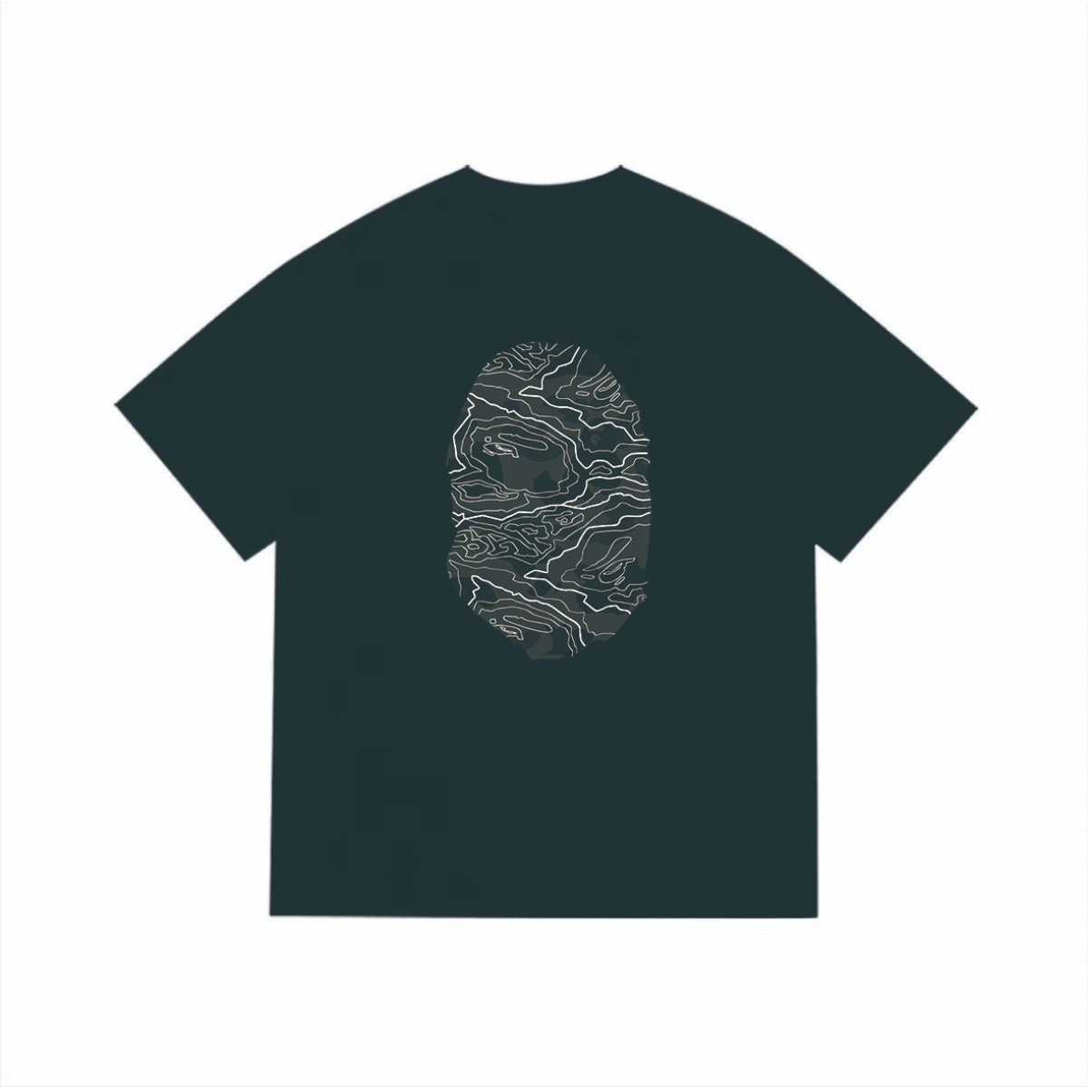 Bathing Shark and ape head print T-Shirt NextBlock