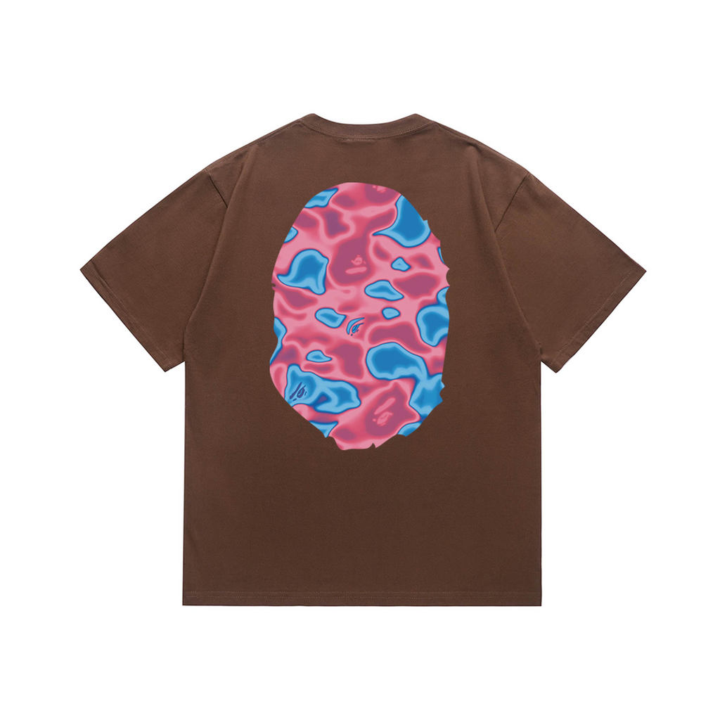 Bathing Shark and ape head print T-Shirt NextBlock